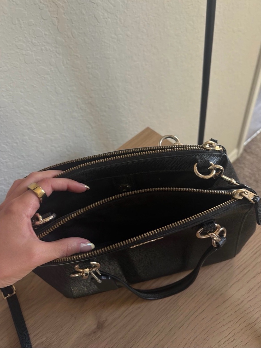 Coach Black Leather Carryall - Picture 2 of 7